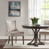 [Set of 2] All-Over Welting Dining Chair, Cream *