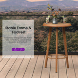 PURPLE LEAF Outdoor Bar Table Patio Dining Table Coffee Kitchen Breakfast Bistro Pub Bar Table for Patio Poolside
