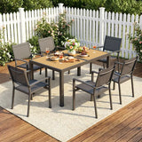 4-6 Person Patio Dining Set with Rectangular Table