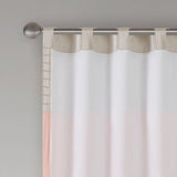Faux Silk Color Block Window Pintuck Curtain, Coral