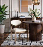 Riccio - Dining Arm Chair (Set of 2) - Natural And Gold Frame