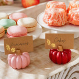 Burgundy & Blush Pink Pumpkin Place Card Holder (Set of 6)
