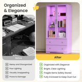 64'' Tall Display Cabinet with Acrylic Doors and Led Lights