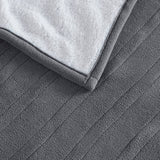 Heated Fleece & Sherpa Electric Bedding Blanket, Dark Grey