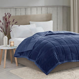 Reversible Down Alternative Bedding Blanket, Navy Blue