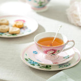 Pink Flower Garden 7oz Porcelain Tea Cup Set