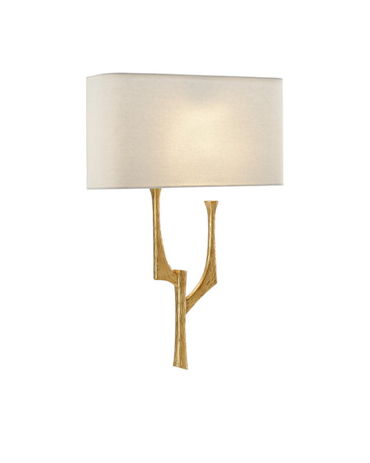 Bodnant Gold Wall Sconce, Left
