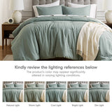 Wholesale Waffle Weave Textured All Season Comforter Set, Sage Green