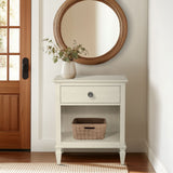 European Country Style Farmhouse Classic Nightstand, Cream