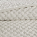 Soft Velvet Cross Stitch Coverlet Set with Shams, White