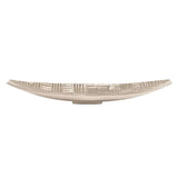 Textured Aluminum Elongated Silver Bowl- Large