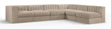 Rummi - Velvet Performance Fabric Upholstered 6 Piece Modular Sectional