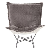 Scroll Puff Rocker Angora Stone