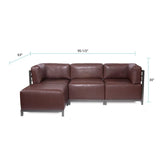 Axis 4pc Sectional Avanti Pecan Titanium Frame