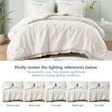 Diamond Quilted Ruffle Edge Comforter Set, Ivory