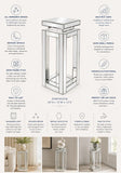 Mirrored Pedestal Table - small