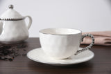 Salerno White Porcelain Teacup & Saucer Set
