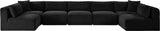 Shaggy - 7 Piece Modular U-Shaped Armless Sectional