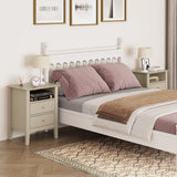 Fluted Nightstand with 2 Drawers Set of 2