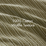 Stone-Washed Cotton Waffle Texture Duvet Cover, Green
