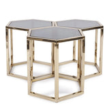 Hexagonal Gold Stainless Steel Table Set