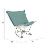 Scroll Puff Rocker Sterling Breeze Titanium Frame