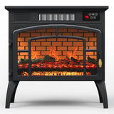 Freestanding Electric Fireplace Heater with Realistic 3D Fla
