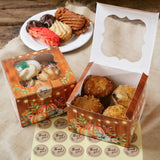 Fall Cookie Boxes with Window Set of 30