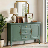 Mid-Century Storage Cabinet with 2 Doors & 3 Drawers, Green