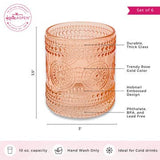 10 oz Rose Gold Hobnail Beaded Glasses Set of 6