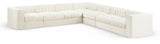 Rummi - Symmetrical Velvet Performance Fabric Upholstered 7 Piece Modular Sectional (With 3 Corner Chairs)