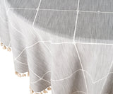 Tablecloth Round - Plaid Tablecloth with Tassels