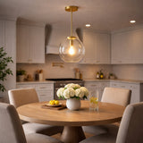 Gleam Pendant Lamp - Satin Brass and Clear Glass