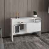 TUHOME Bellagio 48.7-Inch Wide Two-Tier Narrow Console Table with Double-Door Cabinet, Modern Entryway and Living Room Storage Table for Décor, Organization and Everyday Essentials, Space-Saving Functional Furniture