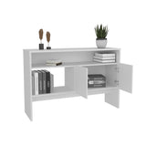 TUHOME Bellagio 48.7-Inch Wide Two-Tier Narrow Console Table with Double-Door Cabinet, Modern Entryway and Living Room Storage Table for Décor, Organization and Everyday Essentials, Space-Saving Functional Furniture