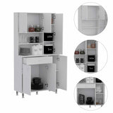 Della 90 Pantry Double Door Cabinet, Five Legs, One Drawer
