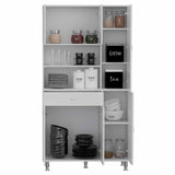 Della 90 Pantry Double Door Cabinet, Five Legs, One Drawer