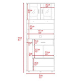 Capienza Pantry Cabinet, Two Shelves, Double Door, One Drawer, Three Side Shelves