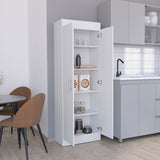 TUHOME Nepal Pantry Cabinet with Two-Door Vertical Storage, Five Spacious Interior Shelves, Easy-Access Handles, Space-Efficient Design for Organizing Groceries, Kitchenware and Everyday Essentials in Modern Kitchens