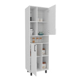 Bryce Pantry Cabinet with Two Doors and Multiple Storage Compartments, Tall Freestanding Kitchen Storage Unit for Dry Goods, Cookware, Small Appliances, and Dishes, Modern Cabinet with Concealed and Open Storage
