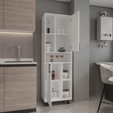Bryce Pantry Cabinet with Two Doors and Multiple Storage Compartments, Tall Freestanding Kitchen Storage Unit for Dry Goods, Cookware, Small Appliances, and Dishes, Modern Cabinet with Concealed and Open Storage