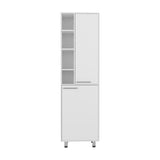 TUHOME Burton Kitchen Pantry with Two Doors, Adjustable Interior Shelves and Side Storage Compartments, Compact Organization Cabinet for Food, Supplies and Small Appliances, Space-Saving Solution for Modern Home Kitchens