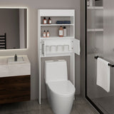 TUHOME Madrid Over The Toilet Cabinet with Double Door Storage, Two Spacious Shelves, Space-Saving Bathroom Organizer for Toiletries, Towels and Essentials, Modern Freestanding Design.