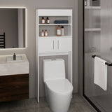 TUHOME Madrid Over The Toilet Cabinet with Double Door Storage, Two Spacious Shelves, Space-Saving Bathroom Organizer for Toiletries, Towels and Essentials, Modern Freestanding Design.