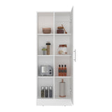TUHOME Austin Storage Broom Closet with Magnetic-Closure Doors, Tall Multi-Purpose Utility Cabinet for Cleaning Supplies, Durable Engineered Wood Construction and Space-Saving Design