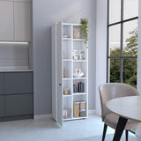 Hoyt Kitchen Pantry Storage Cabinet with Five Interior Shelves, Five Exterior Compartments, Multi-Tier Organization System for Food, Cookware and Household Essentials, Modern Space-Saving Design for Home Kitchens