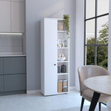 Hoyt Kitchen Pantry Storage Cabinet with Five Interior Shelves, Five Exterior Compartments, Multi-Tier Organization System for Food, Cookware and Household Essentials, Modern Space-Saving Design for Home Kitchens