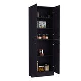Lynch 71-Inch High Kitchen Pantry Storage Cabinet with Four Doors, Five Adjustable Shelves, Freestanding Cupboard for Dining Room, Living Room, Laundry or Multifunctional Home Organization and Space-Saving Storage Solutions