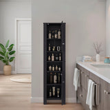 Vanessa Bathroom Cabinet with Auxiliary Storage, Modern Freestanding Organizer with Open Shelves and Closed Cabinet, Space-Saving Bathroom Storage Solution for Small Spaces, Wengue Finish
