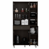 Della 90 Pantry Double Door Cabinet, Five Legs, One Drawer